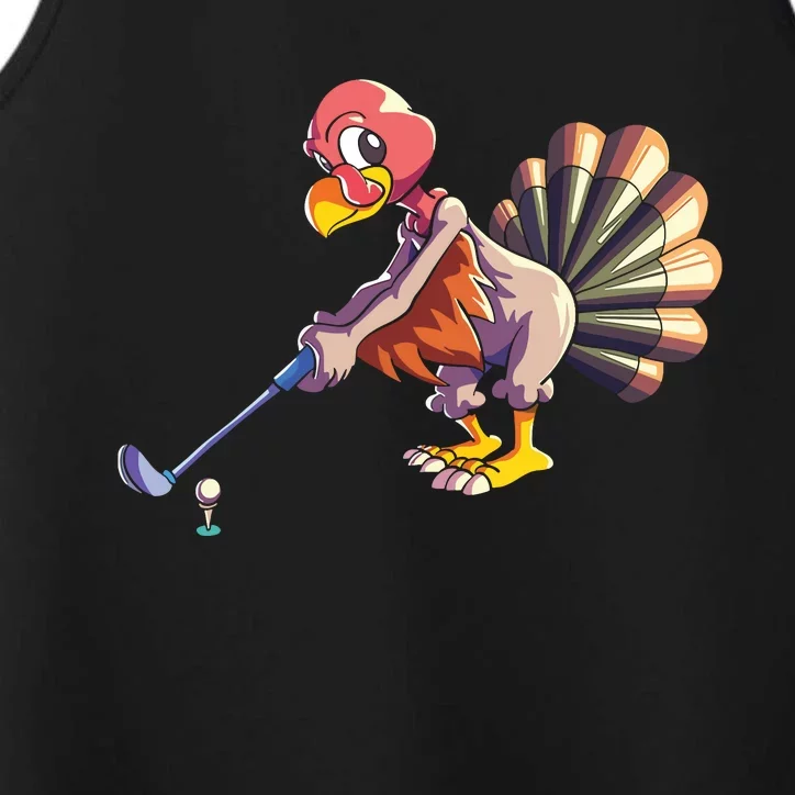 Golf Club Thanksgiving Boys Golfing Turkey Performance Tank