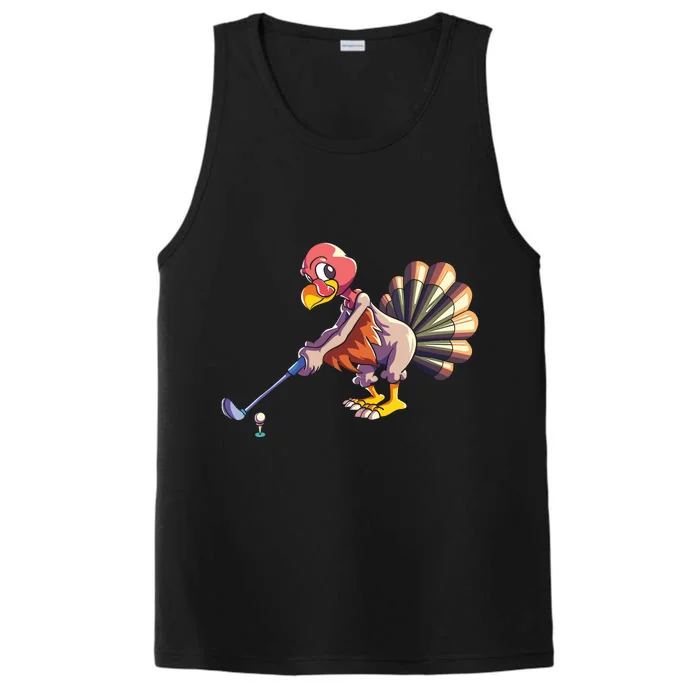 Golf Club Thanksgiving Boys Golfing Turkey Performance Tank