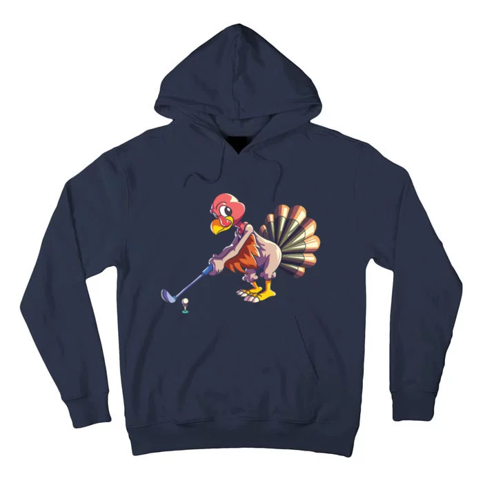 Golf Club Thanksgiving Boys Golfing Turkey Tall Hoodie