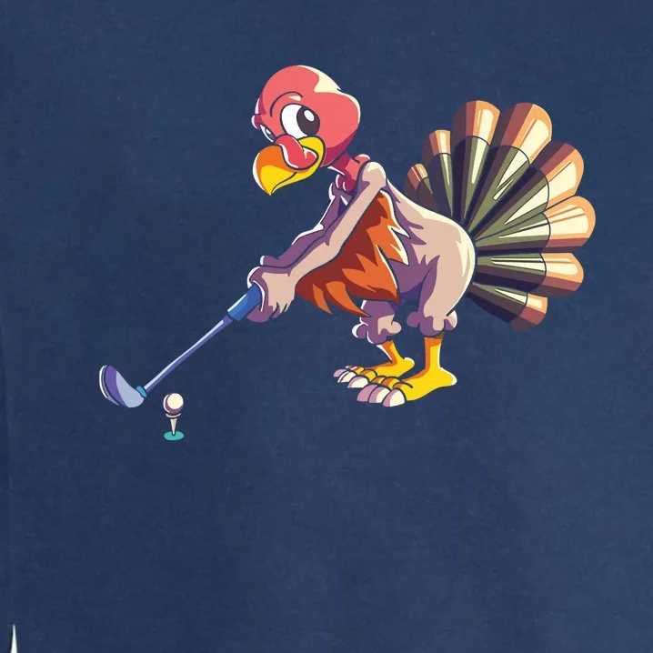 Golf Club Thanksgiving Boys Golfing Turkey Garment-Dyed Sweatshirt