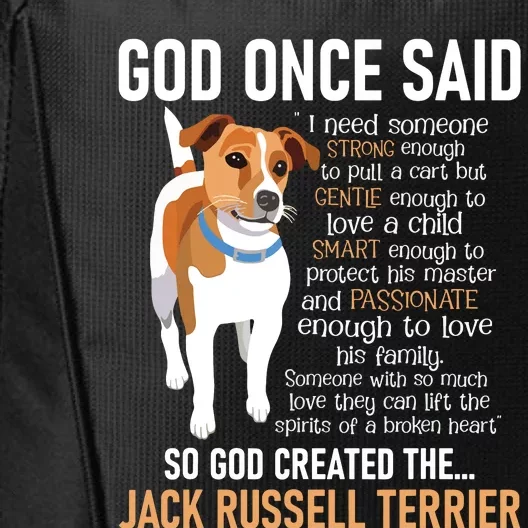 God Created The Jack Russell Terrier Dog Lover City Backpack