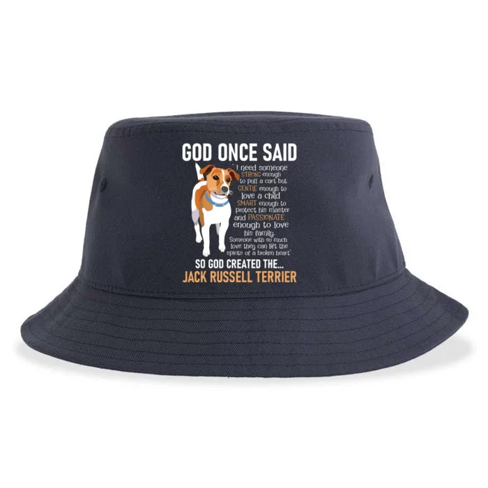 God Created The Jack Russell Terrier Dog Lover Sustainable Bucket Hat