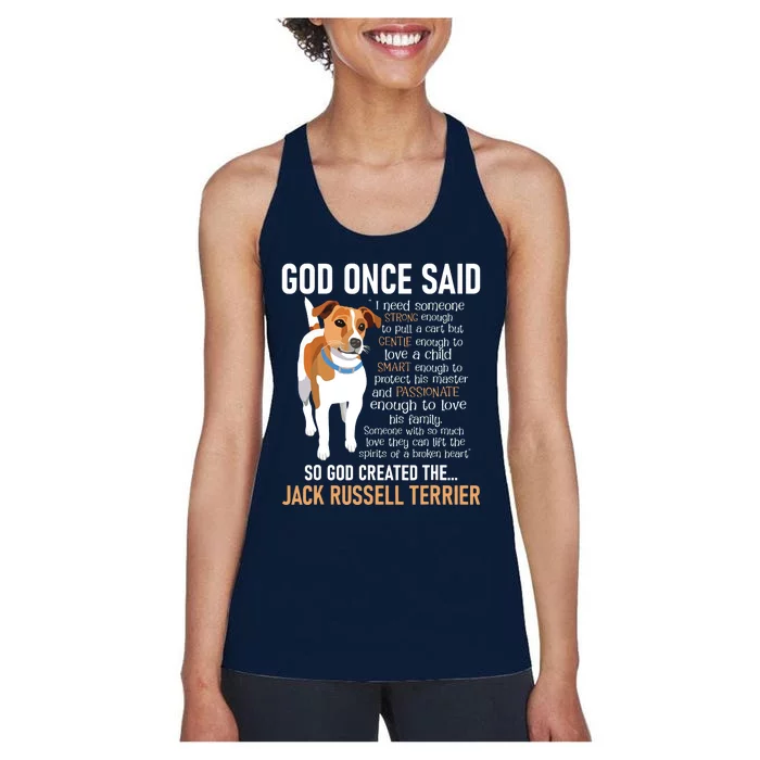 God Created The Jack Russell Terrier Dog Lover Women's Racerback Tank