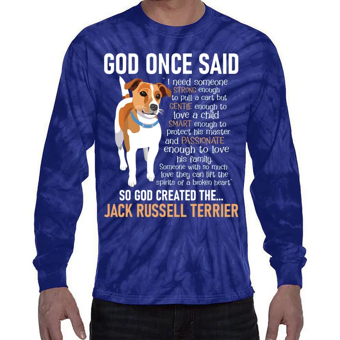 God Created The Jack Russell Terrier Dog Lover Tie-Dye Long Sleeve Shirt