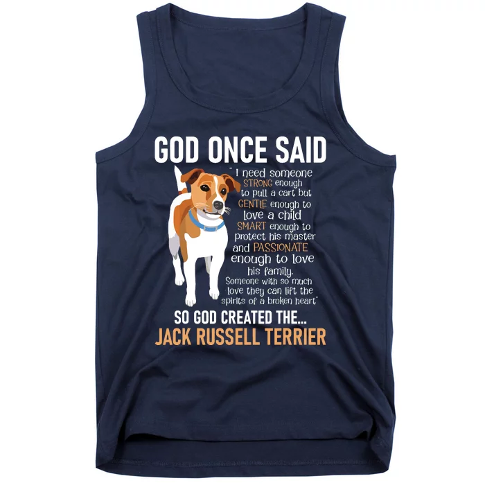 God Created The Jack Russell Terrier Dog Lover Tank Top