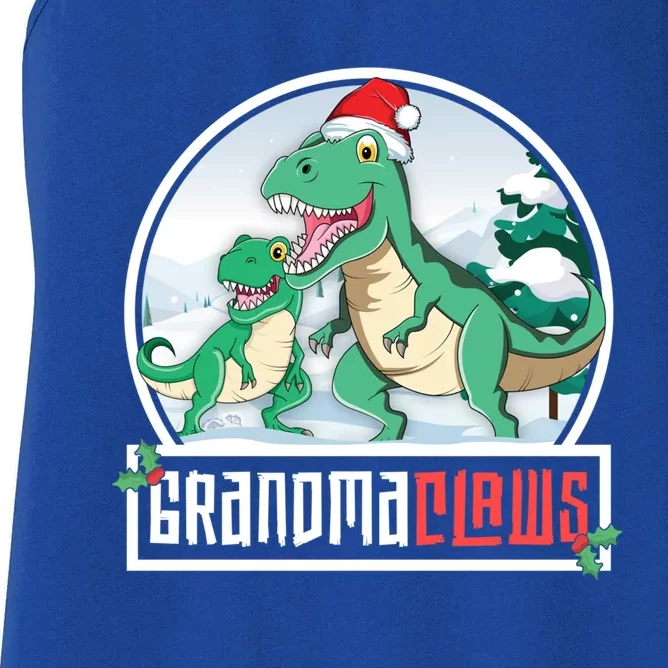 Grandma Claws Trex Dinosaur Matching Family Christmas Meaningful Gift Women's Racerback Tank