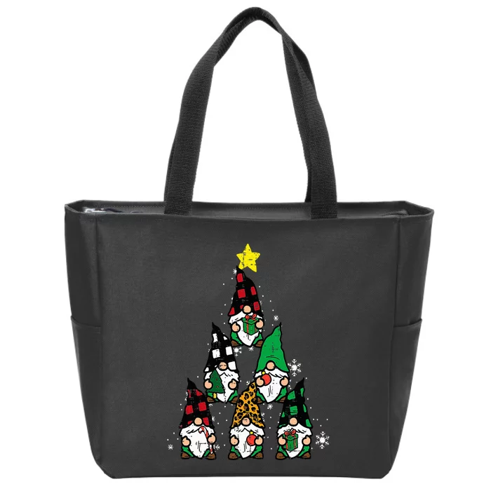 Gnomes Christmas Tree Funny Xmas Holidays Zip Tote Bag