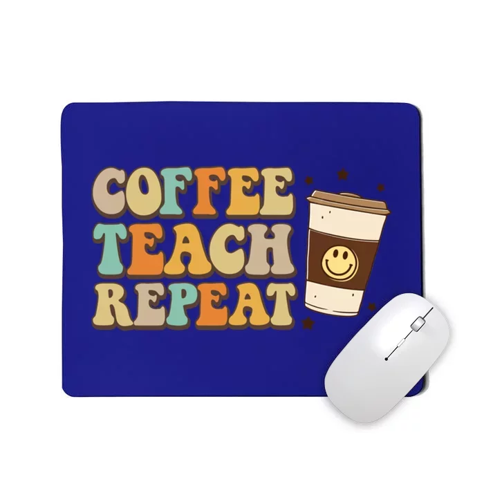 Groovy Coffee Teach Repeat Retro Teacher Vibes Love Inspire Gift Mousepad