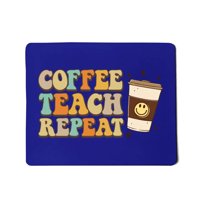 Groovy Coffee Teach Repeat Retro Teacher Vibes Love Inspire Gift Mousepad