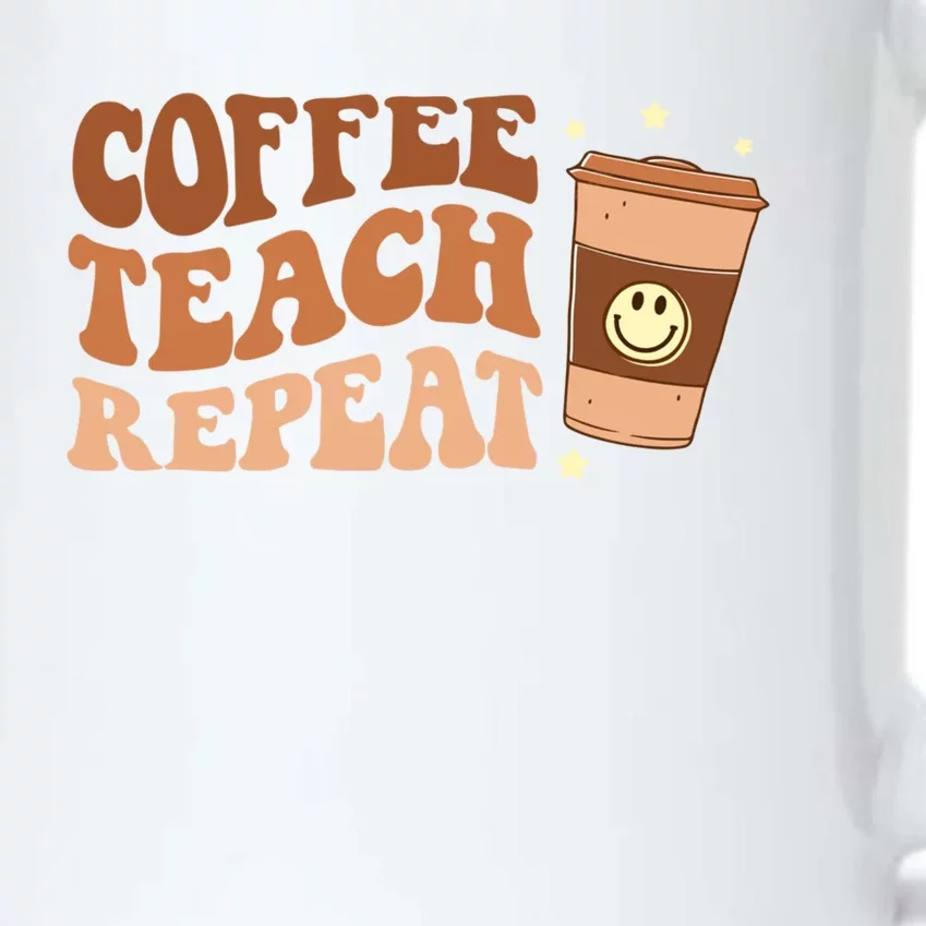 Groovy Coffee Teach Repeat Retro Teacher Vibes Love Inspire Meaningful Gift Black Color Changing Mug