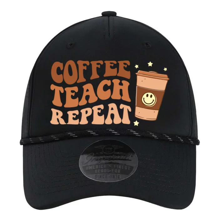 Groovy Coffee Teach Repeat Retro Teacher Vibes Love Inspire Meaningful Gift Performance The Dyno Cap