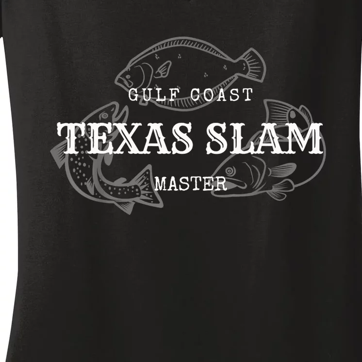 Gulf Coast Texas Grand Slam Fishing Master Tee Women's V-Neck T-Shirt