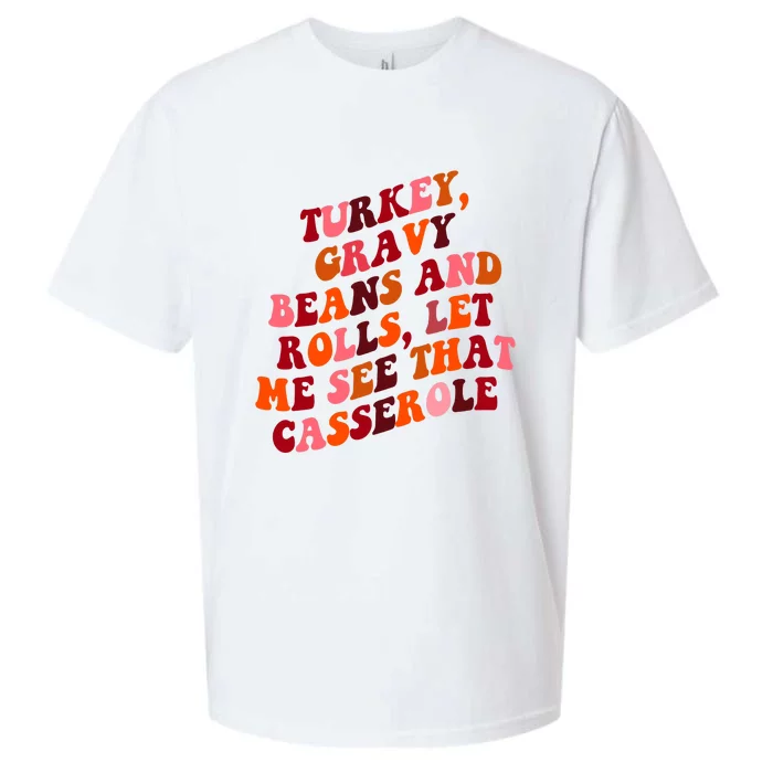 Groovy Cute Turkey Gravy Beans And Roll Thanksgiving Sueded Cloud Jersey T-Shirt