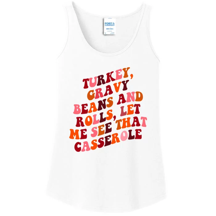 Groovy Cute Turkey Gravy Beans And Roll Thanksgiving Ladies Essential Tank