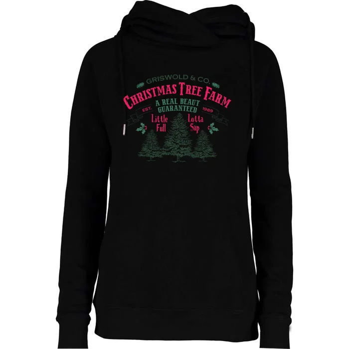 Griswold Christmas Tree Farm 1989 Christmas VacationChristmas Vacation Womens Funnel Neck Pullover Hood