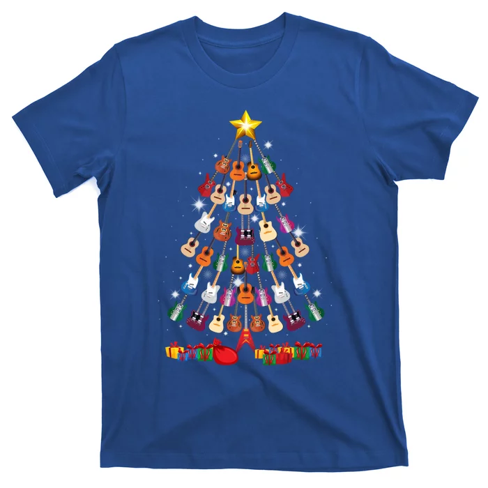 Guitar Christmas Tree Gift Funny Guitarist Merry Xmas Gift Meaningful Gift T-Shirt