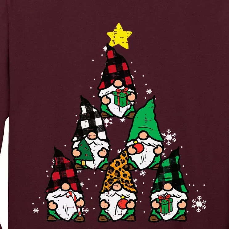 Gnomes Christmas Tree Funny Xmas Holidays Tall Long Sleeve T-Shirt