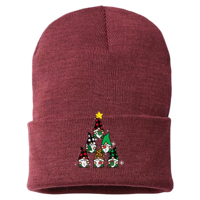 Gnomes Christmas Tree Funny Xmas Holidays Sustainable Knit Beanie