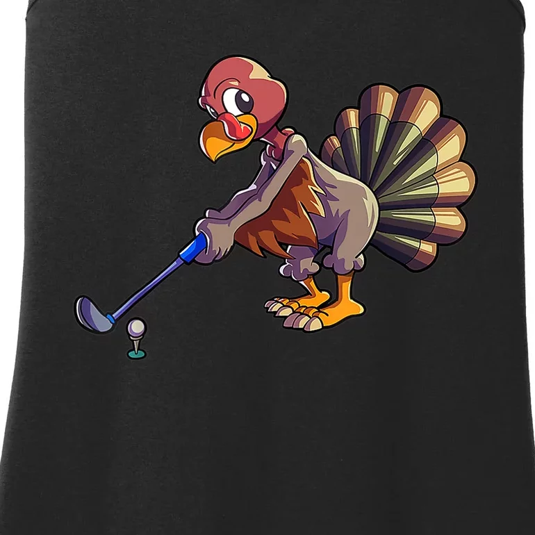 Golf Club Thanksgiving Boys Golfing Turkey Ladies Essential Tank