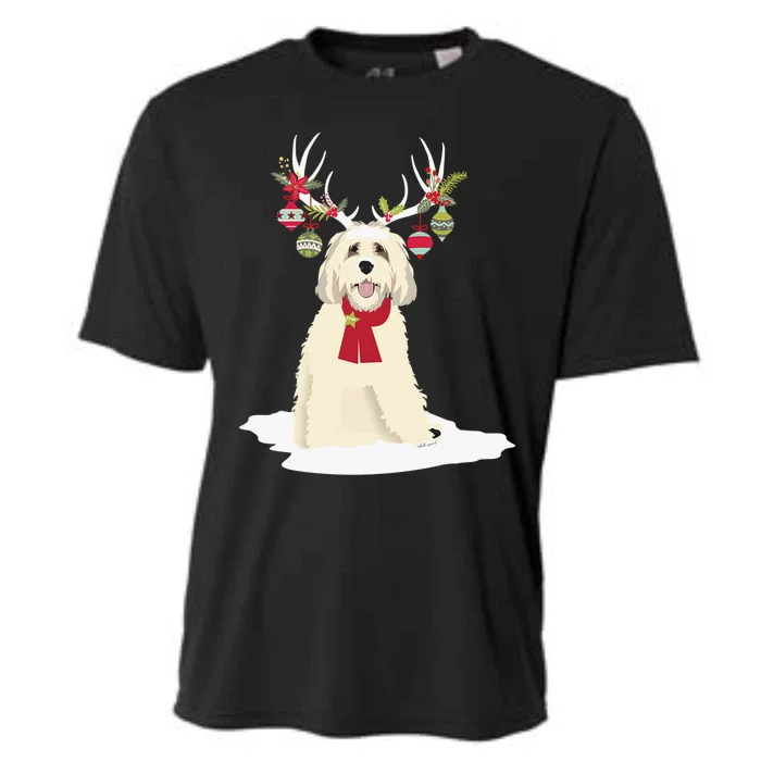 Goldendoodle Christmas Tree Light Pajama Dog Xmas Cooling Performance Crew T-Shirt