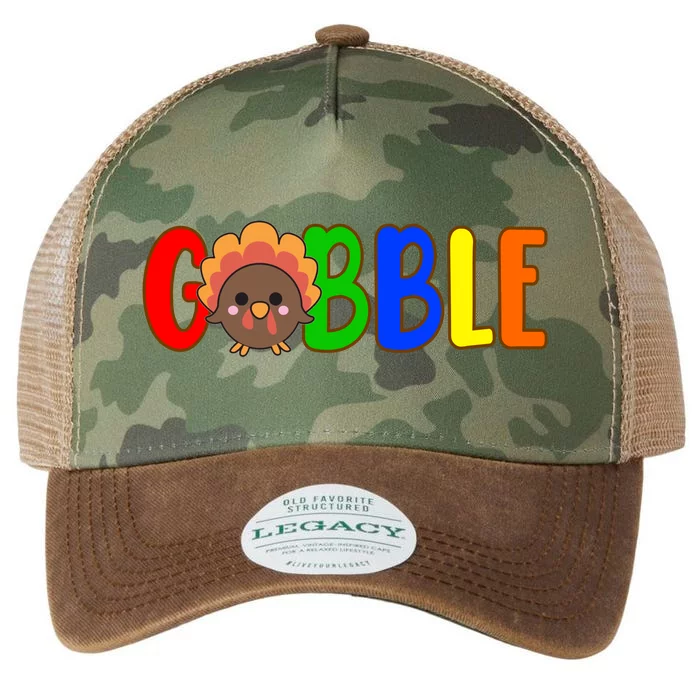 Gobble Colorful Turkey Thanksgiving Legacy Tie Dye Trucker Hat