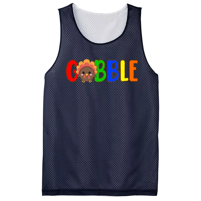 Gobble Colorful Turkey Thanksgiving Mesh Reversible Basketball Jersey Tank