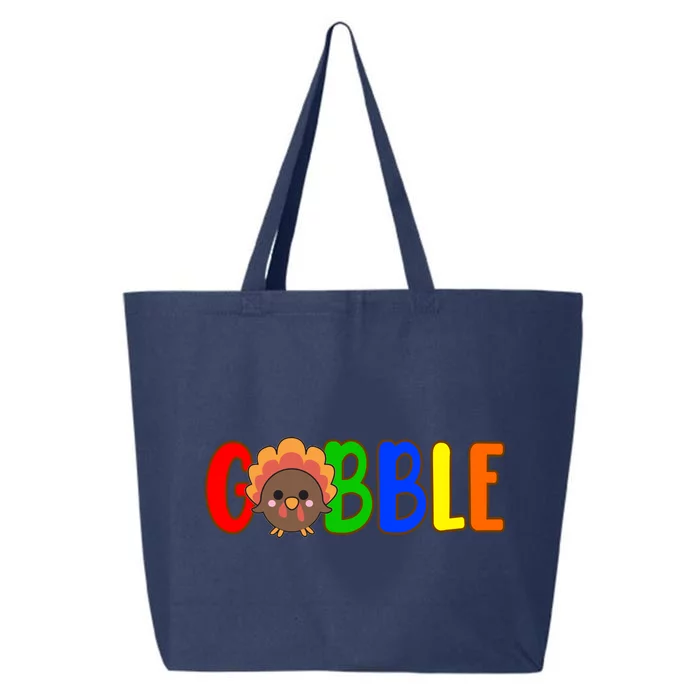 Gobble Colorful Turkey Thanksgiving 25L Jumbo Tote