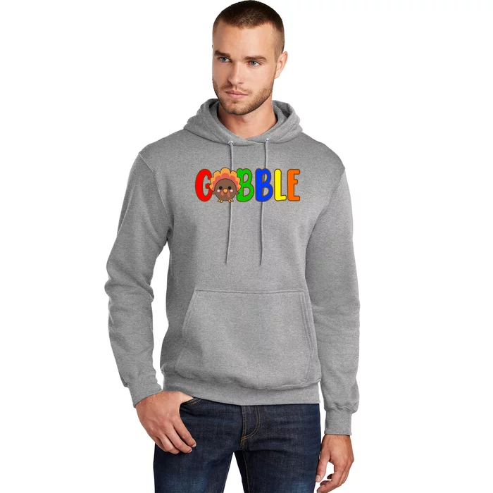 Gobble Colorful Turkey Thanksgiving Hoodie