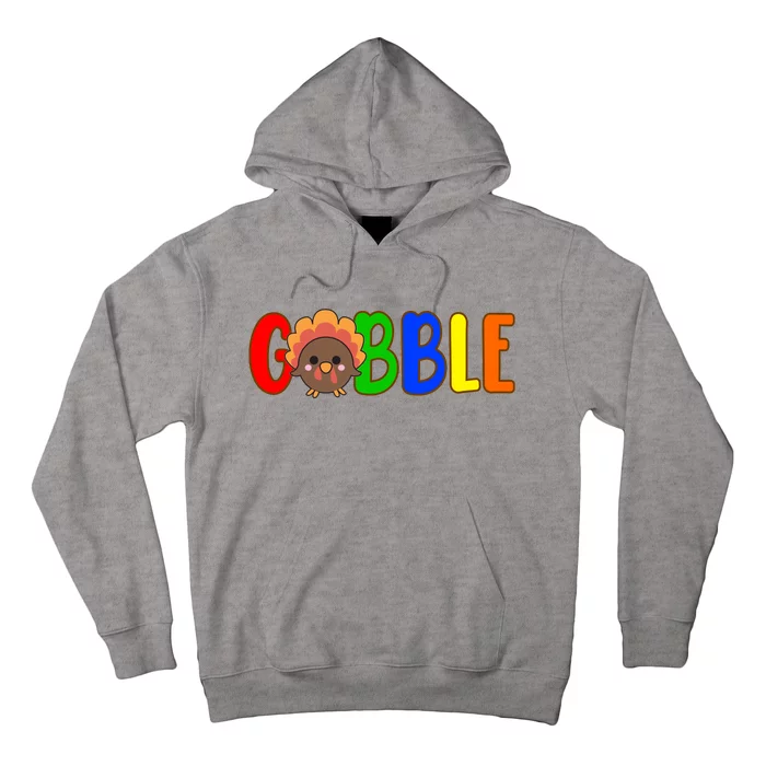 Gobble Colorful Turkey Thanksgiving Hoodie