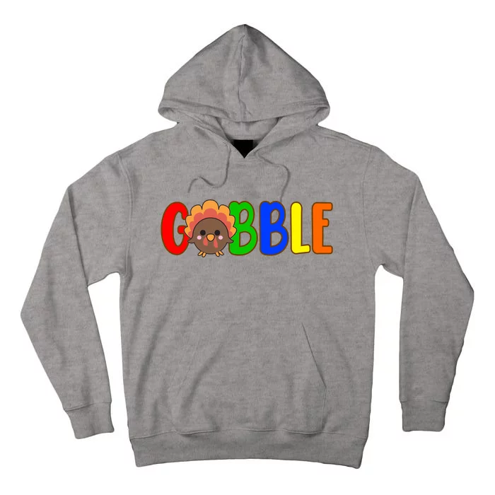 Gobble Colorful Turkey Thanksgiving Tall Hoodie