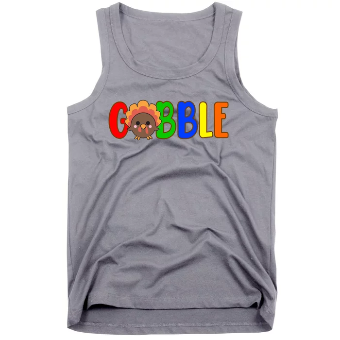 Gobble Colorful Turkey Thanksgiving Tank Top