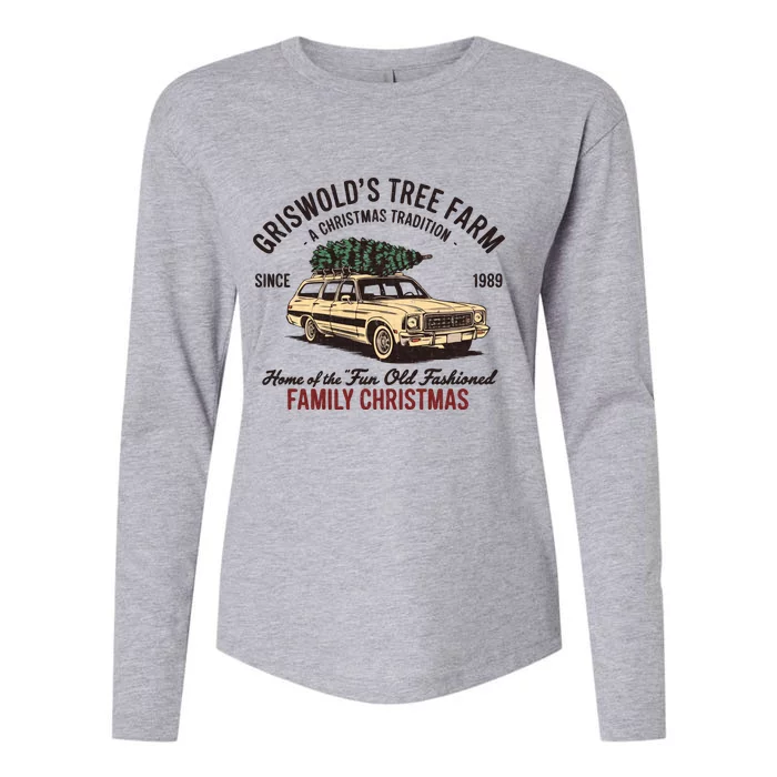 Griswold Christmas Tree Farm Vintage 1989 Classic Womens Cotton Relaxed Long Sleeve T-Shirt