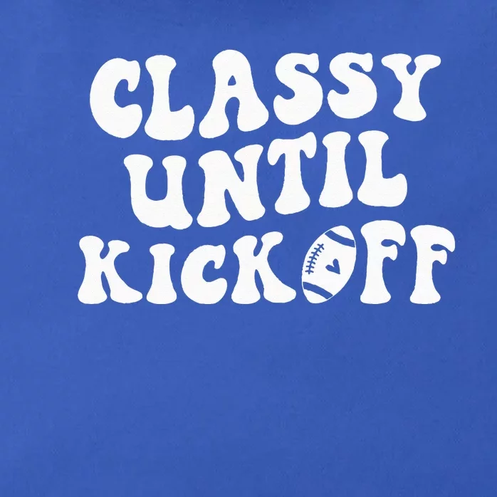 Groovy Classy Until Kickoff Funny Fantasy Football Zip Tote Bag