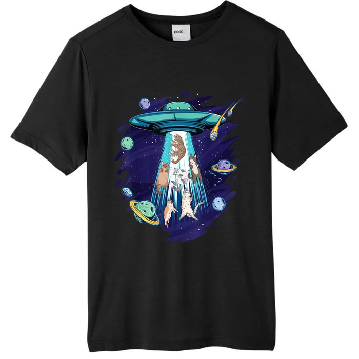 Galaxy Cats Ufo Planets Space Feline Animal Lover Pets ChromaSoft Performance T-Shirt