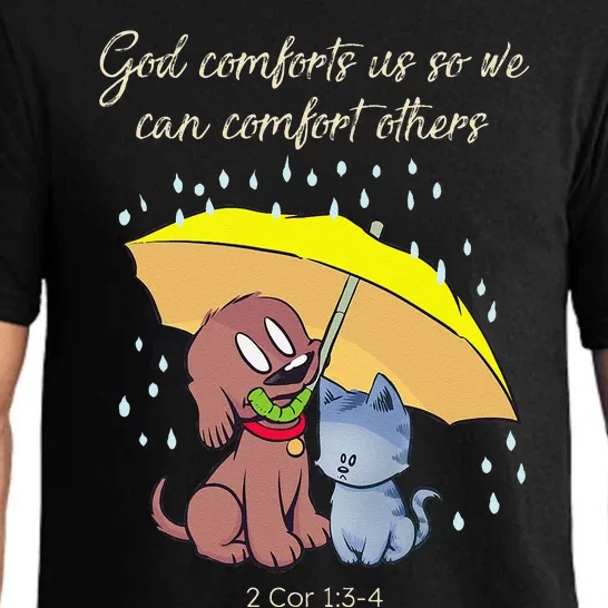 God Comforts Us Bible Verse Cute Dog Cat Pajama Set