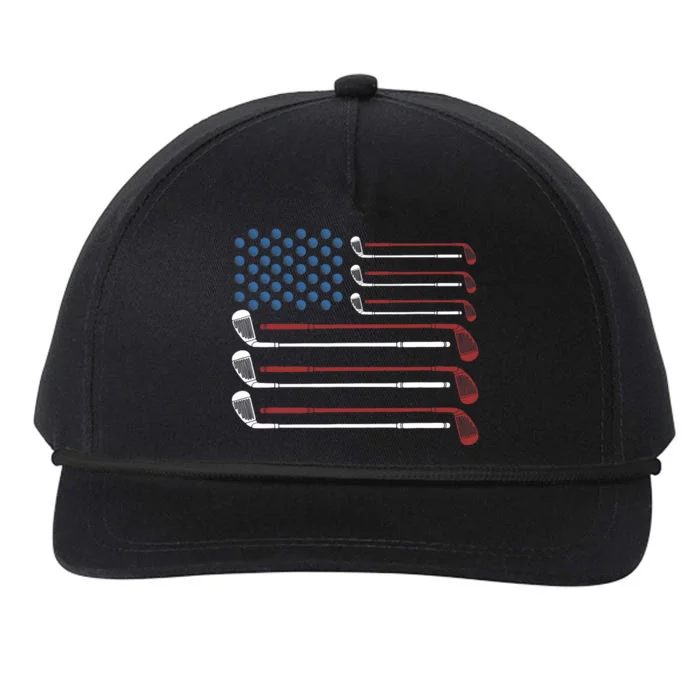 Golf Clubs USA Flag Red White And Blue Snapback Five-Panel Rope Hat