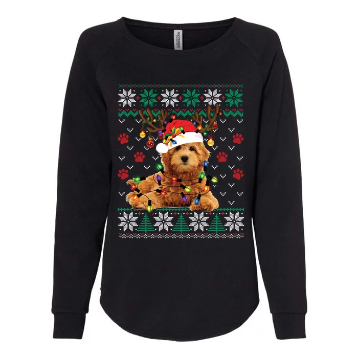 Goldendoodle Christmas Ugly Sweater Funny Dog Lover Xmas Great Gift Womens California Wash Sweatshirt