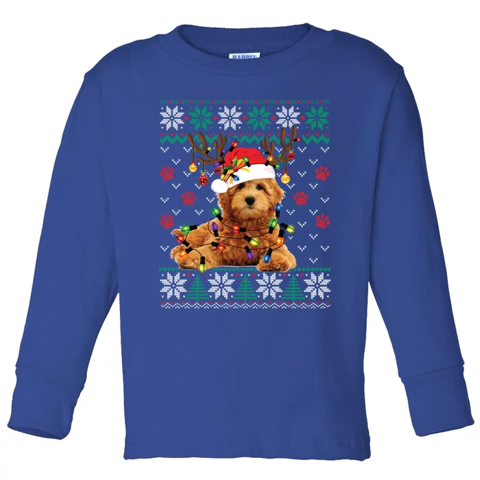 Goldendoodle Christmas Ugly Sweater Funny Dog Lover Xmas Great Gift Toddler Long Sleeve Shirt