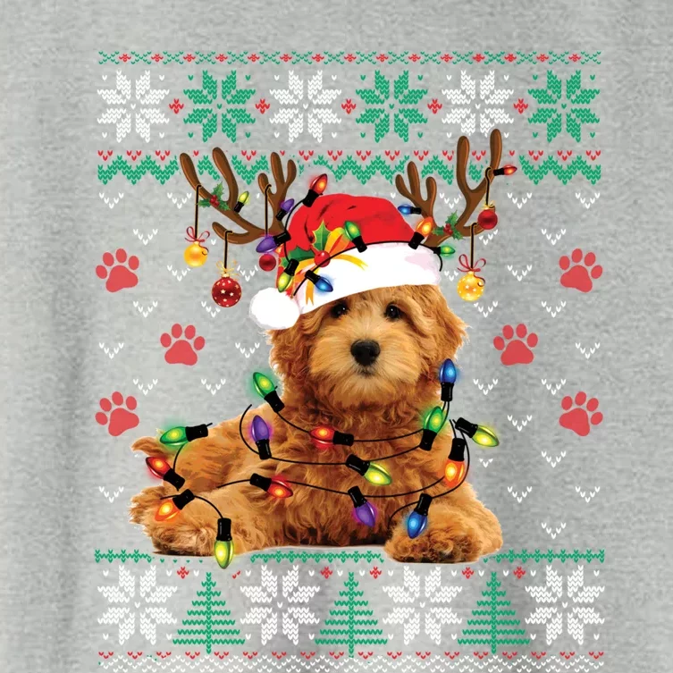 Goldendoodle Christmas Ugly Sweater Funny Dog Lover Xmas Great Gift Women's Crop Top Tee