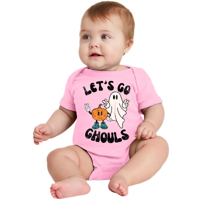 Groovy Cute Vintage Lets Go Ghouls Halloween Ghost Costume Gift Baby Bodysuit