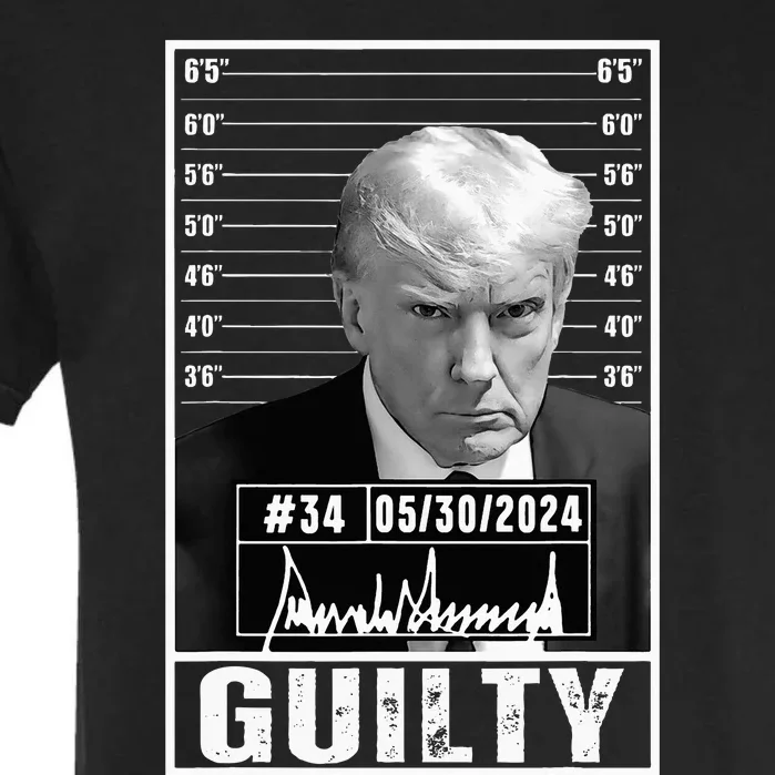 Guilty Conviction Verdict Donald Trump Mug Shot Jail Garment-Dyed Heavyweight T-Shirt