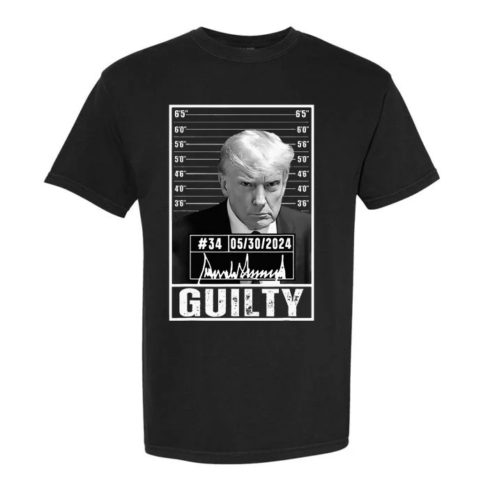 Guilty Conviction Verdict Donald Trump Mug Shot Jail Garment-Dyed Heavyweight T-Shirt