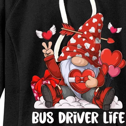 Gnome Couple Vanlentine Cute Bus Driver Life Gnome Cool Gift Women's Fleece Hoodie