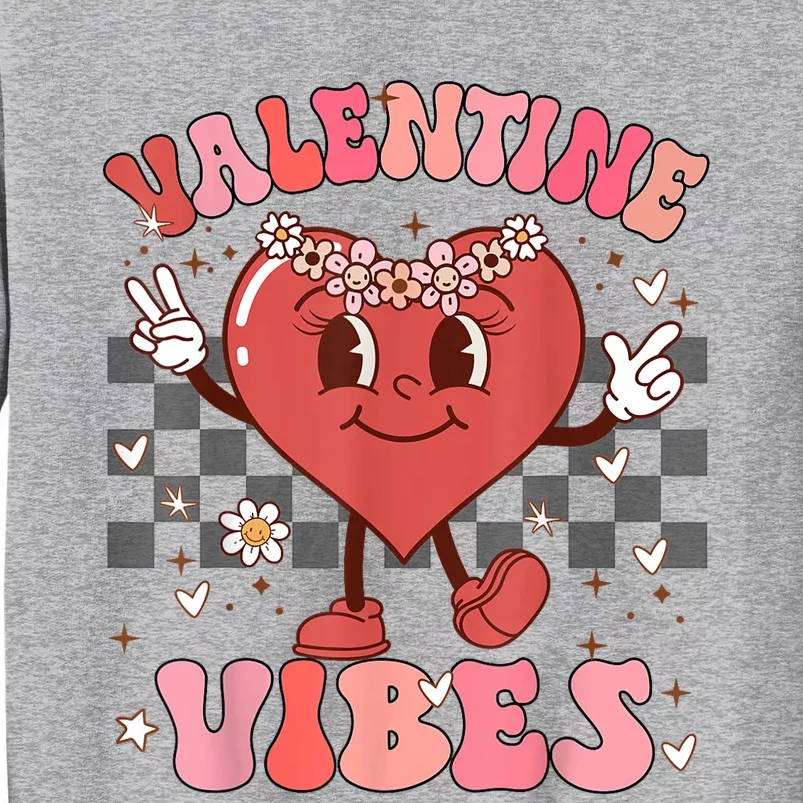 Groovy Checkered Valentine Vibes Valentines Day Tall Sweatshirt