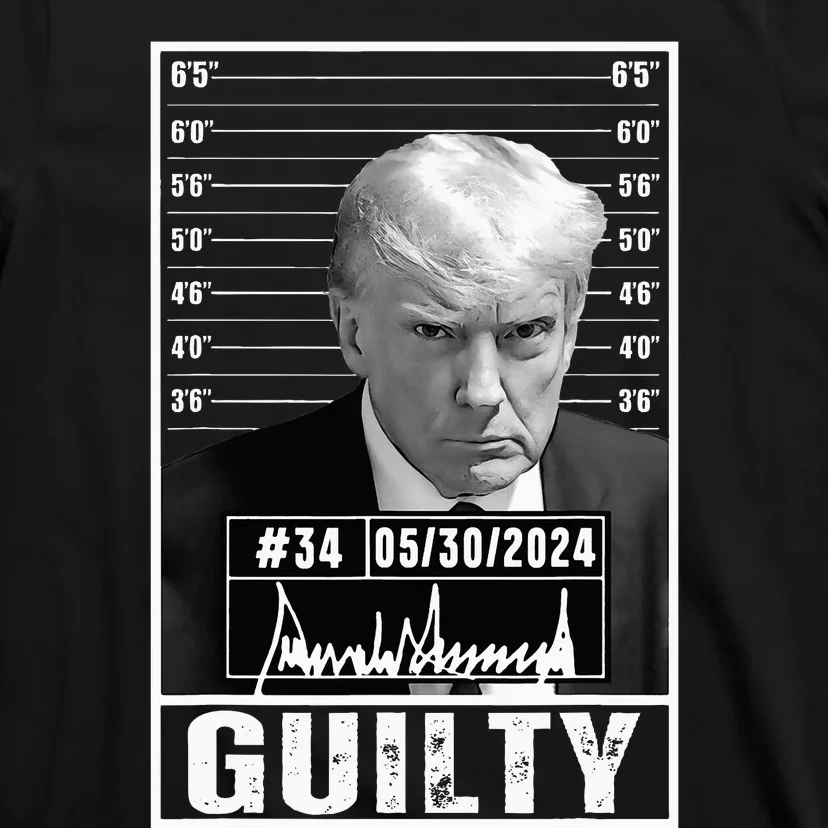 Guilty Conviction Verdict Donald Trump Mug Shot Jail Picture T-Shirt