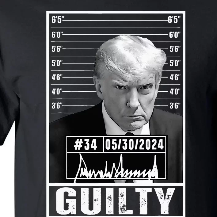 Guilty Conviction Verdict Donald Trump Mug Shot Jail Picture Tall T-Shirt