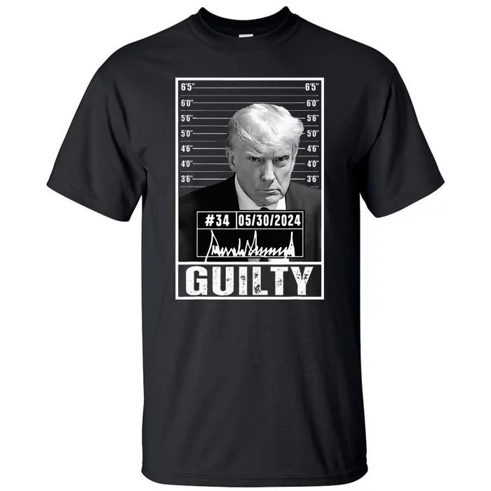 Guilty Conviction Verdict Donald Trump Mug Shot Jail Picture Tall T-Shirt