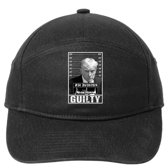 Guilty Conviction Verdict Donald Trump Mug Shot Jail Picture 7-Panel Snapback Hat