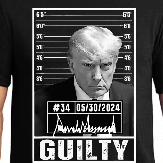 Guilty Conviction Verdict Donald Trump Mug Shot Jail Picture Pajama Set