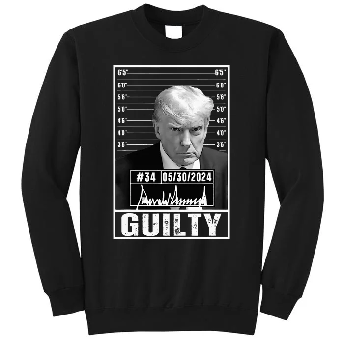 Guilty Conviction Verdict Donald Trump Mug Shot Jail Picture Tall Sweatshirt